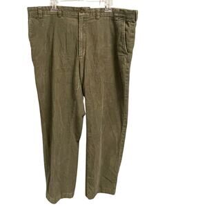 Lands End Olive Green Corduroy Pants Traditional Fit Mens Size 42 Classic Preppy